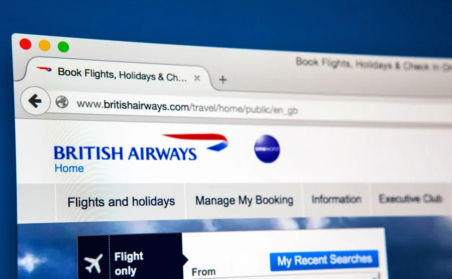 British Airways website