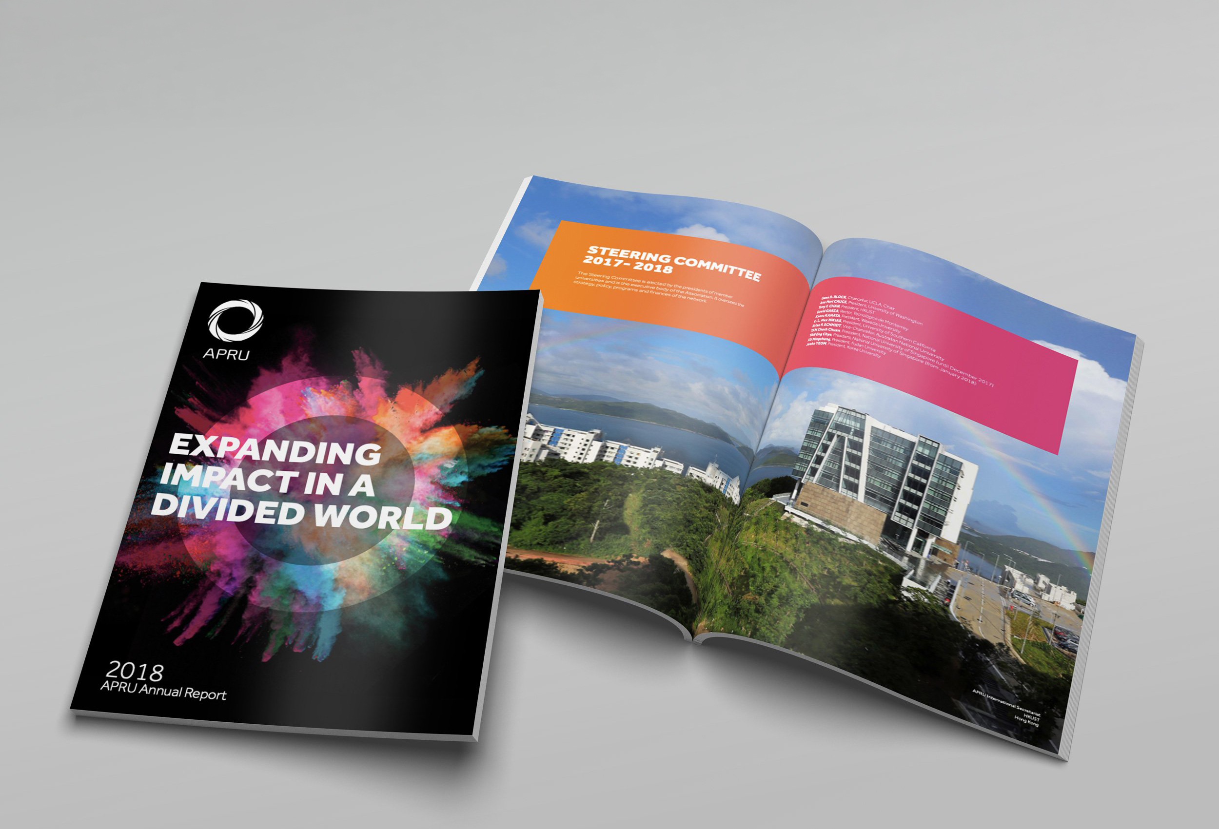 APRU Annual Report cover and inside spreads
