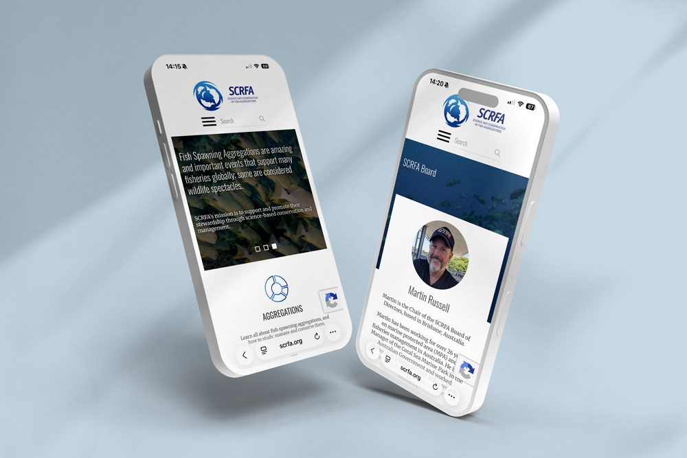 The SCRFA website on two phones