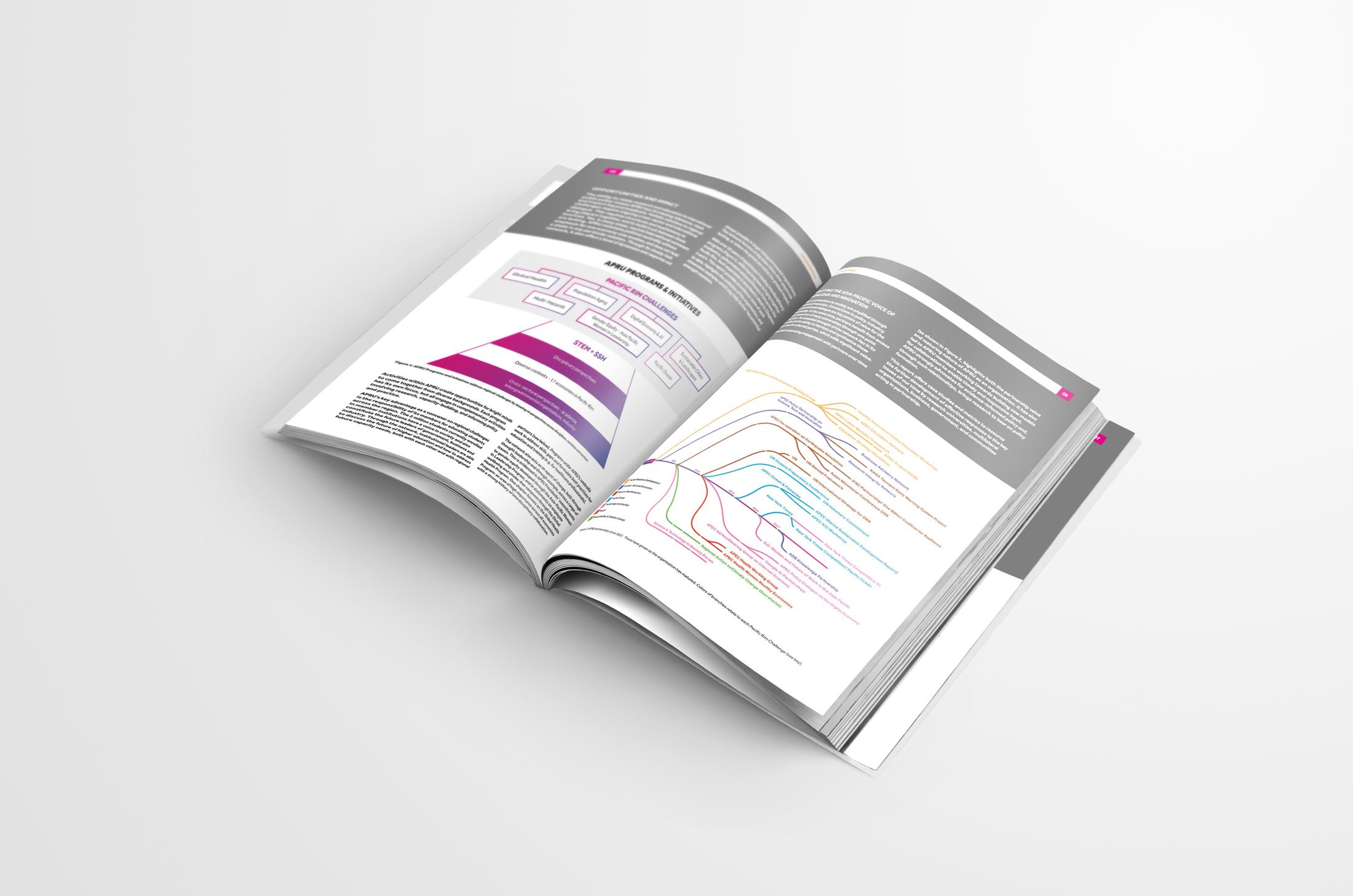 APRU annual report double-page spread