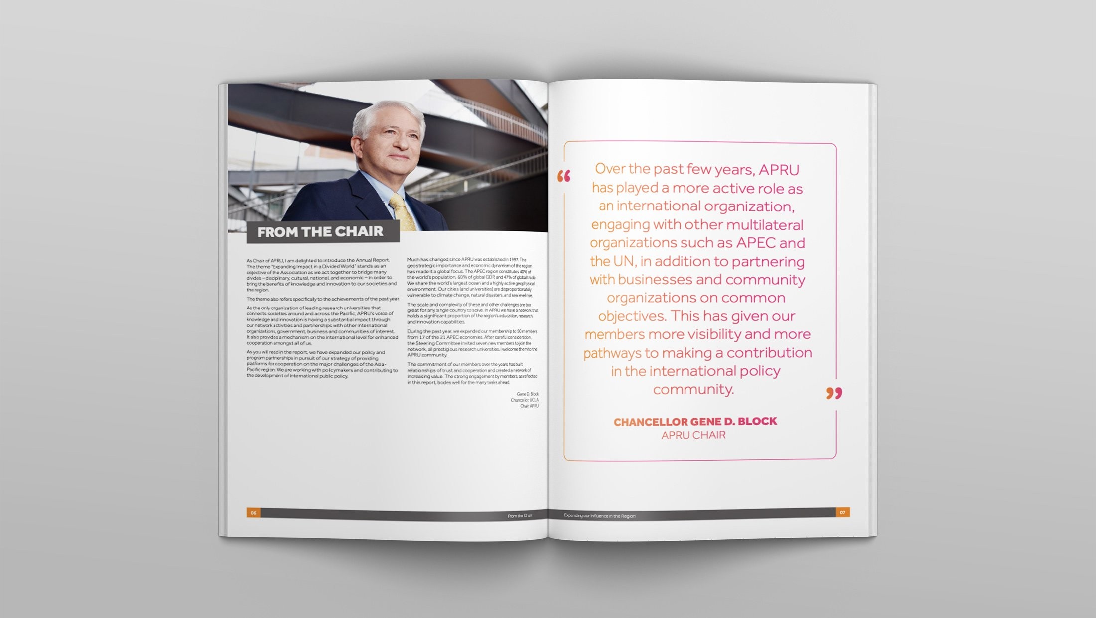 APRU Annual Report spread