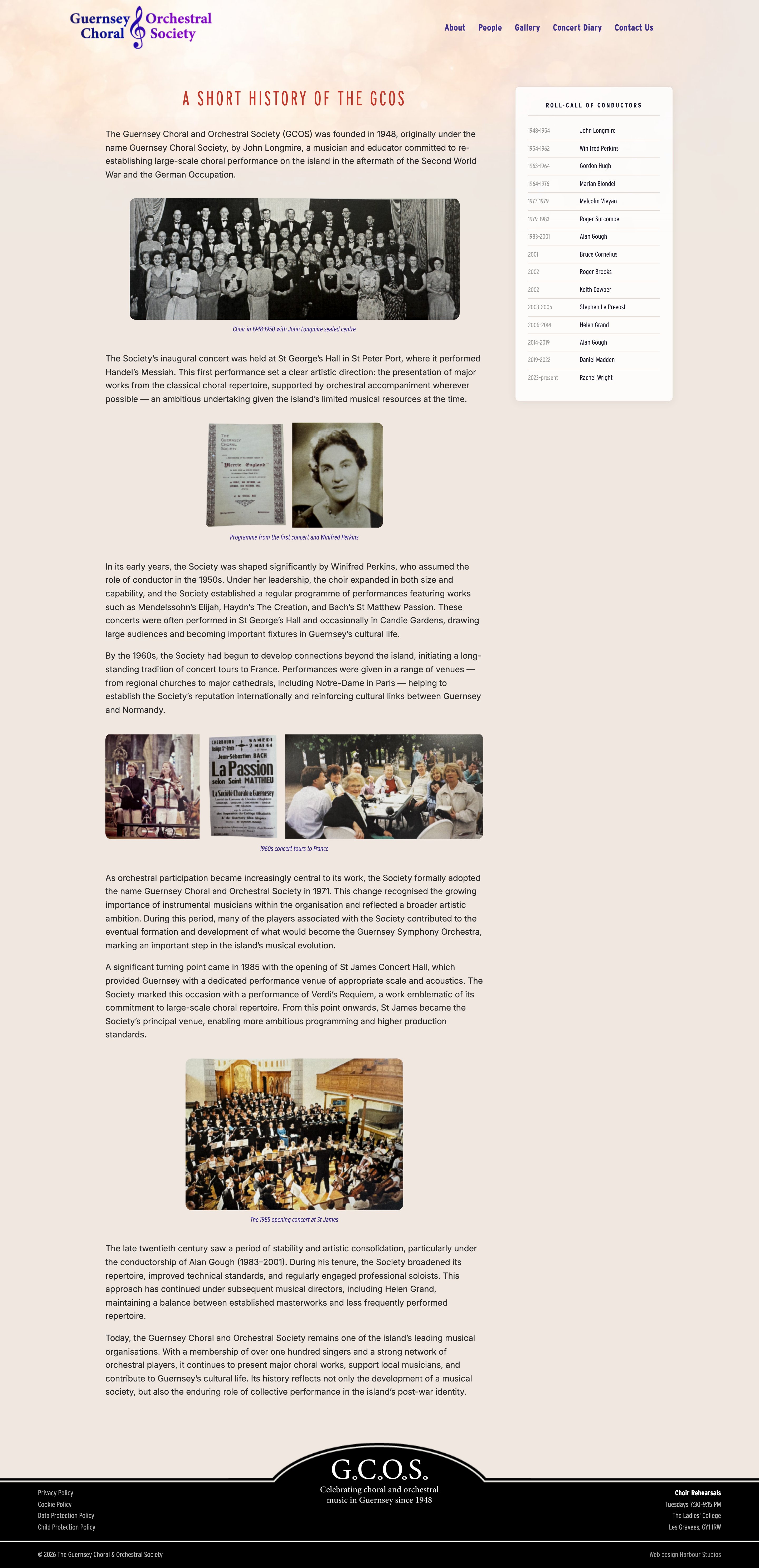 GCOS history page