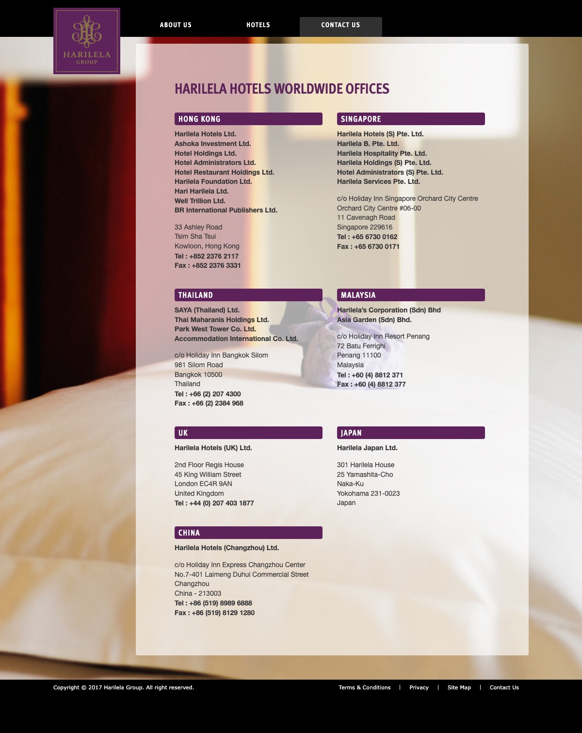 Harilela Group — worldwide offices directory
