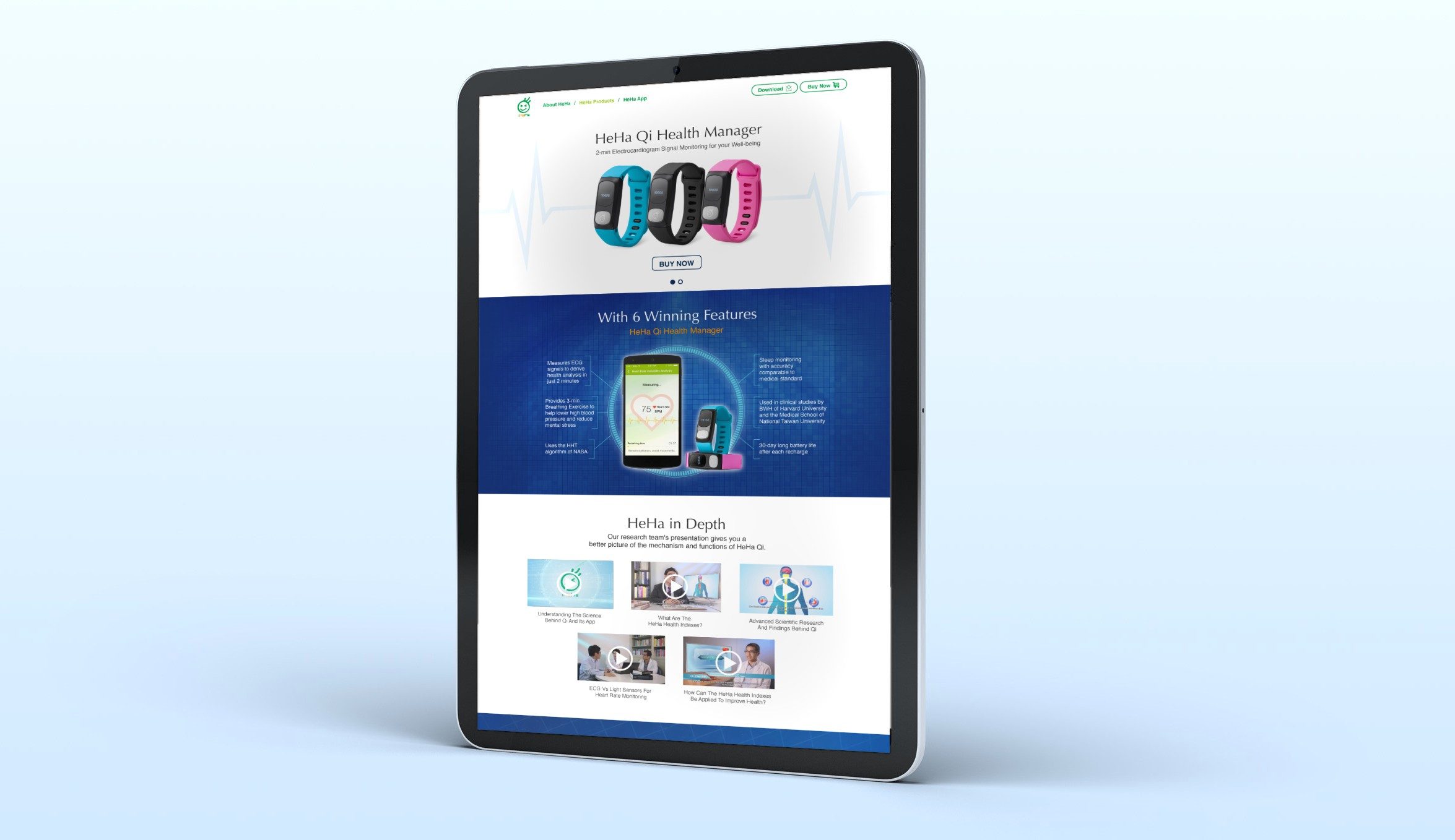 HeHa health wearable website