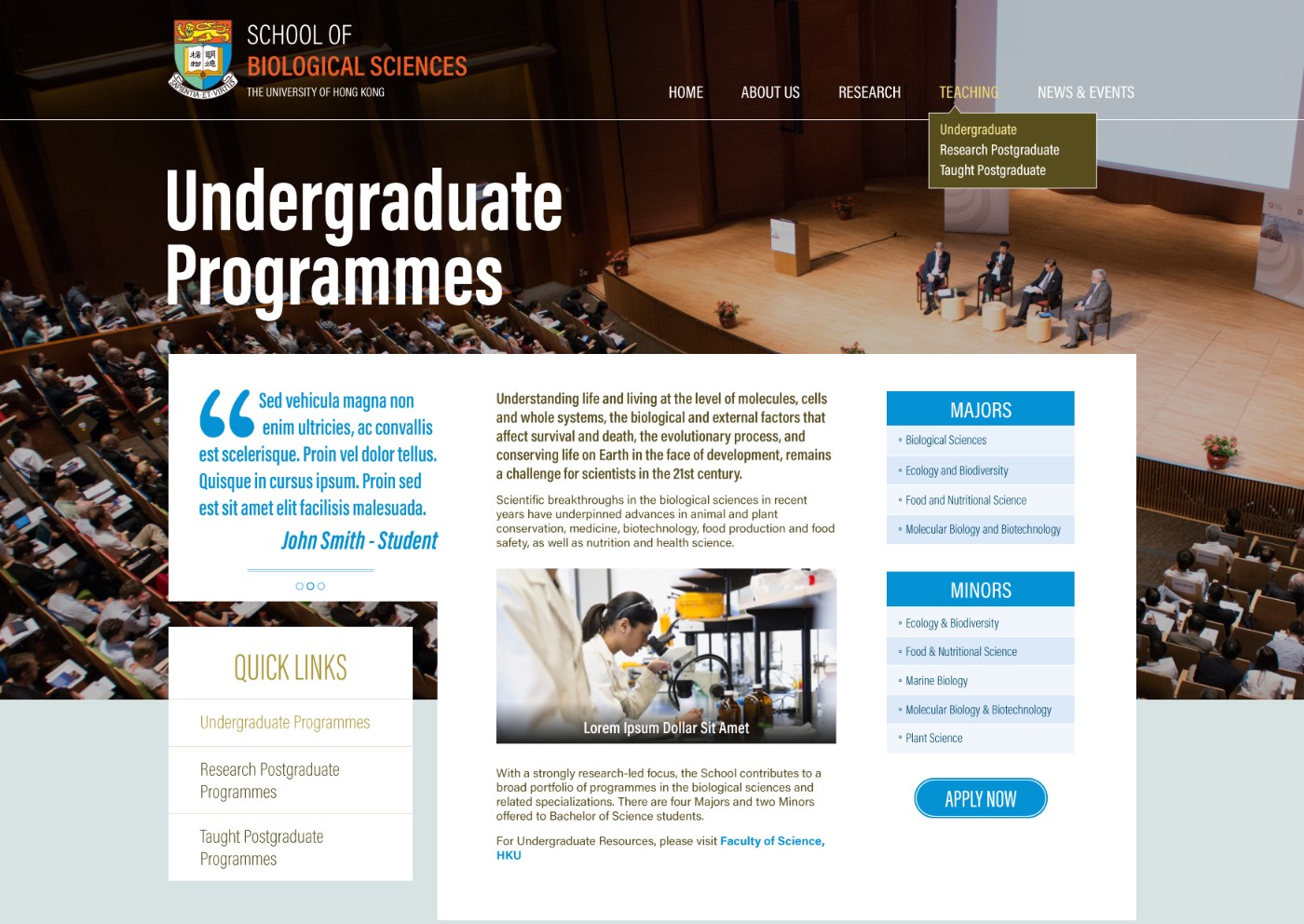 HKU SBS — Undergraduate Programmes page