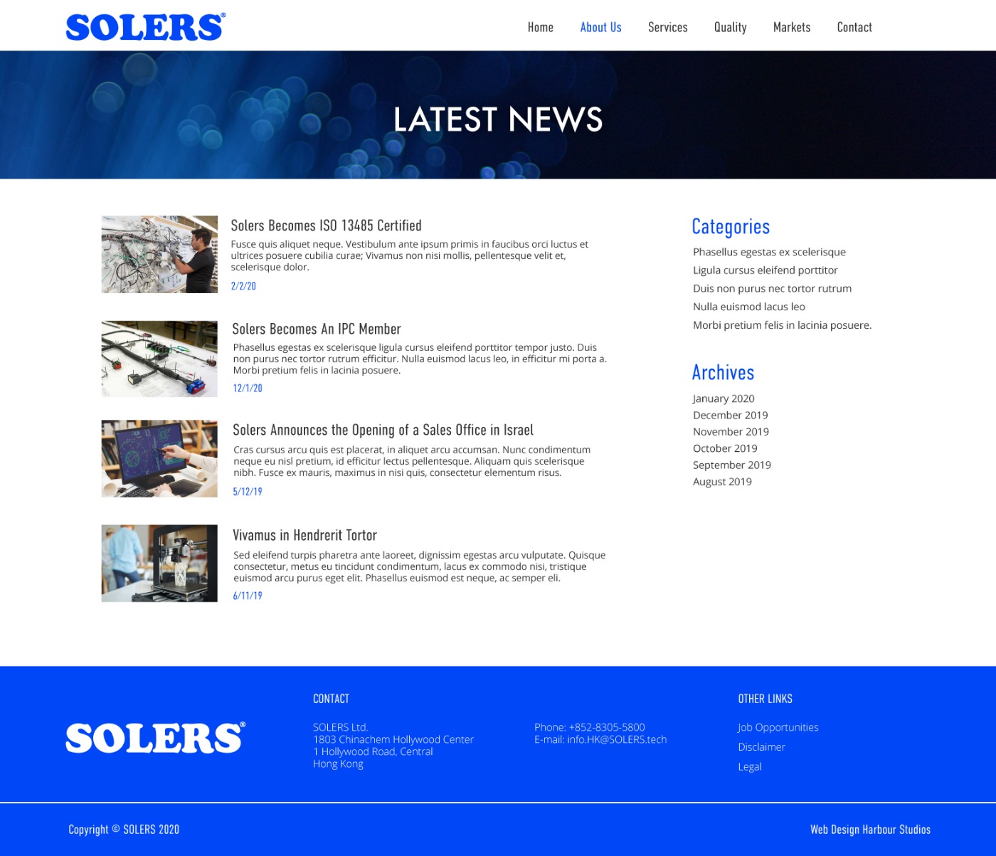 Solers — Latest News page